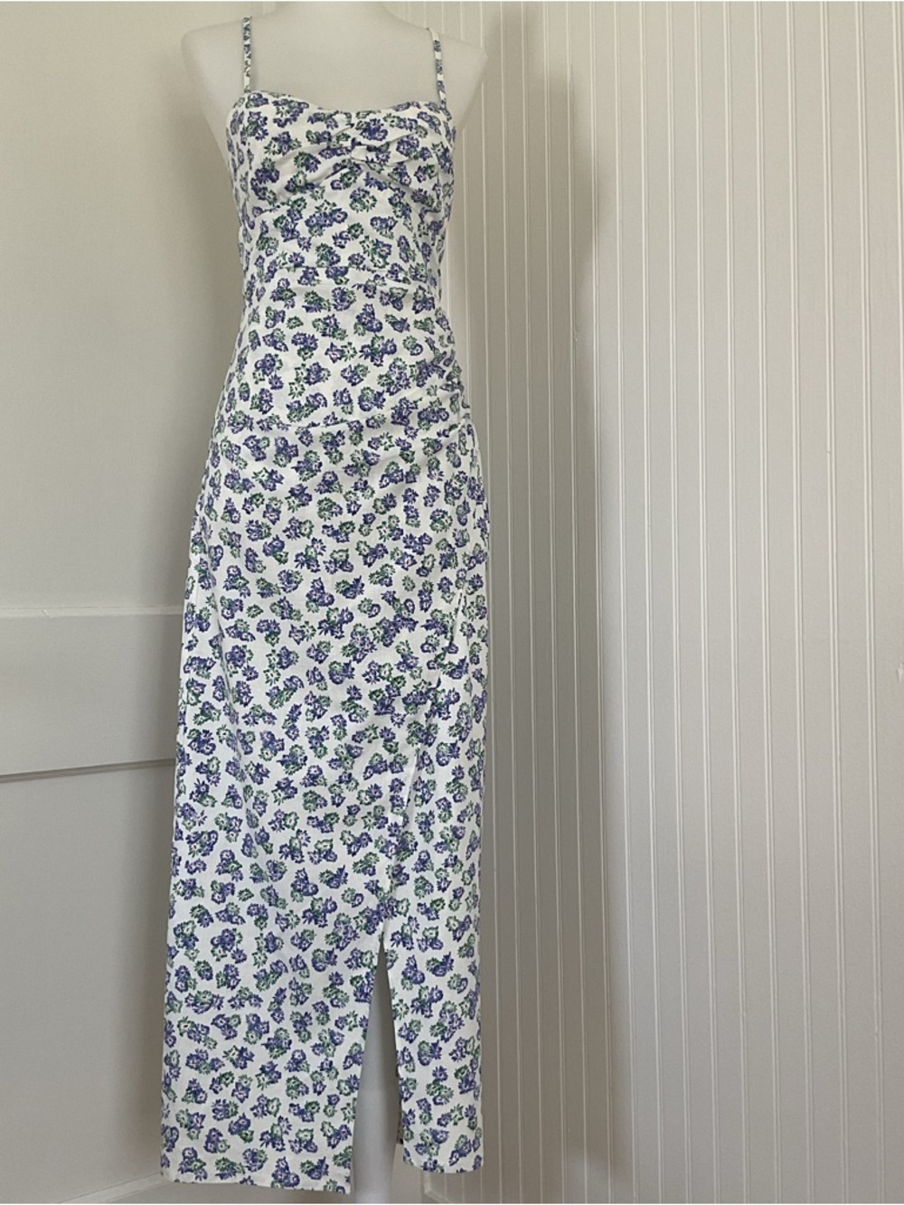 Zara Floral Ruched Midi Dress